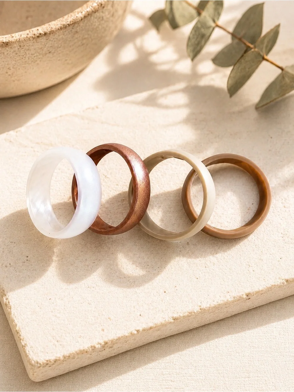 ✨ ThunderFit Silicone Wedding Band Set Neutral Rubber Rings Size 6.5-7 ✨